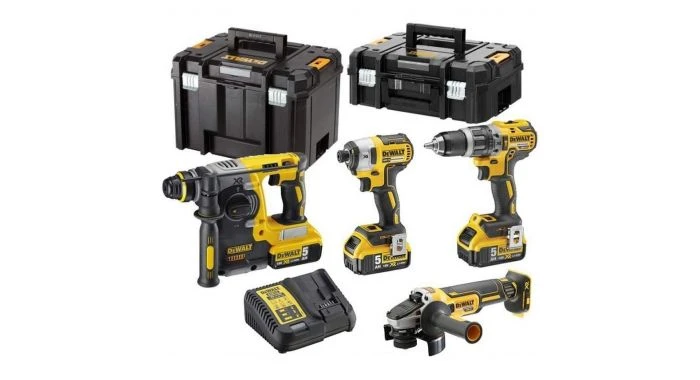 DeWALT DCK422P3T 18V Li-ion Accu 4-delige Combiset (3x 5.0Ah Accu) In 2 TSTAK Koffers 3 DeWALT DCK422P3T 18V Li-ion Accu 4-delige Combiset (3x 5.0Ah Accu) In 2 TSTAK Koffers