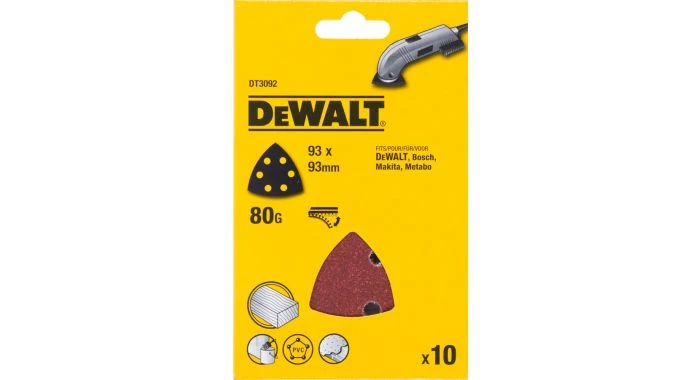DeWalt DT3092 Deltaschuurpapier - K80 - 93mm (10st) - DT3092-QZ 3 DeWalt DT3092 Deltaschuurpapier - K80 - 93mm (10st) - DT3092-QZ