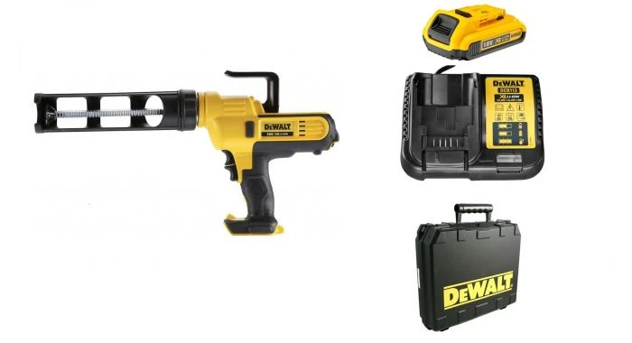 DeWalt DCE560D1 18V Li-Ion Accu Lijm- En Kitspuit Set (1x 2.0Ah Accu) Incl. Kokerhouder In Koffer - DCE560D1-QW 3 DeWalt DCE560D1 18V Li-Ion Accu Lijm- En Kitspuit Set (1x 2.0Ah Accu) Incl. Kokerhouder In Koffer - DCE560D1-QW