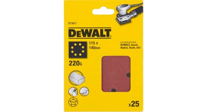DeWalt DT3017 Vlak Schuurvel - K220 - 115 X 140mm (25st) - DT3017-QZ 3 DeWalt DT3017 Vlak Schuurvel - K220 - 115 X 140mm (25st) - DT3017-QZ