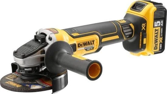 DeWalt DCG405P2 18V Li-Ion Accu Haakse Slijper Set (2x 5.0Ah Accu) In TSTAK - 125mm - Koolborstelloos - DCG405P2-QW 4 DeWalt DCG405P2 18V Li-Ion Accu Haakse Slijper Set (2x 5.0Ah Accu) In TSTAK - 125mm - Koolborstelloos - DCG405P2-QW - Afbeelding 2